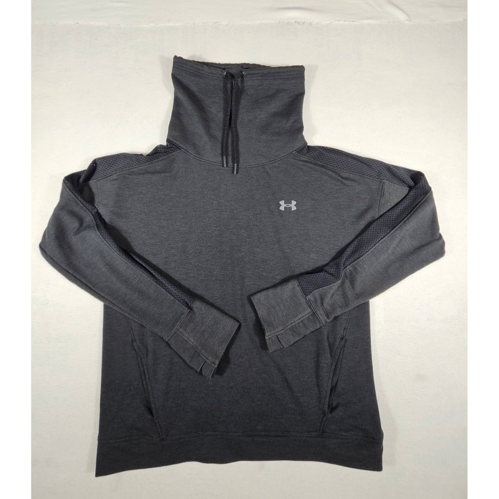 Under Armour Womens Funnel Neck Mesh‎ Sleeve Pullover Sweatshirt Gray MD 1305498